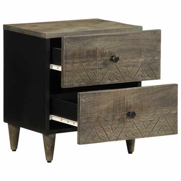 Maison Exclusive - 2 stk natborde grå lys 40x33x46 cm solid mangotræ