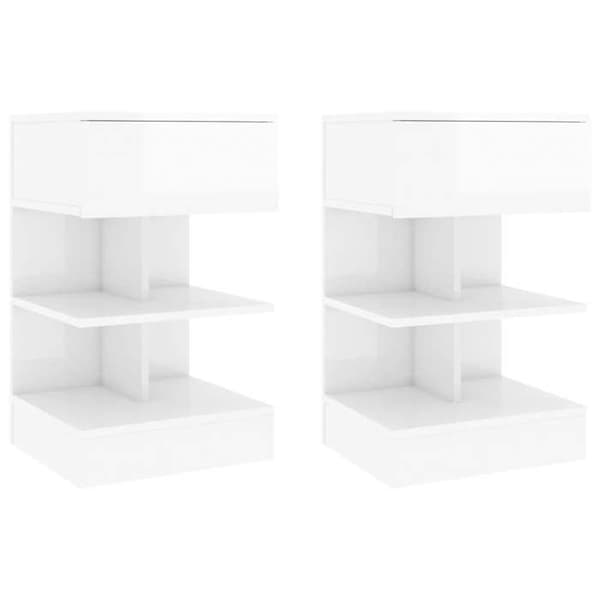 Maison Exclusive - Sängbord 2 st Vit blank 40x35x65 cm Strålande vit