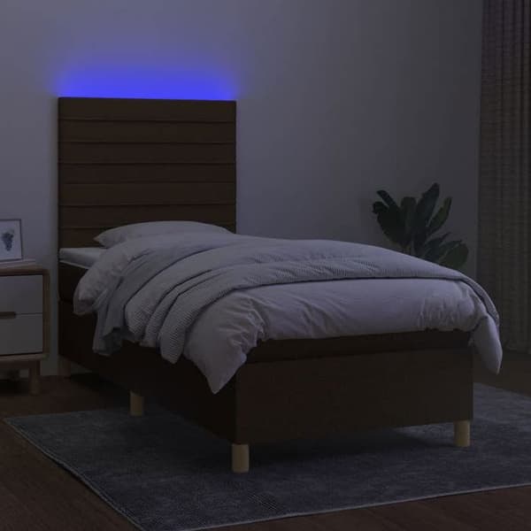 Maison Exclusive - Laatikot, patja ja LED Tummanruskea 80x200cm