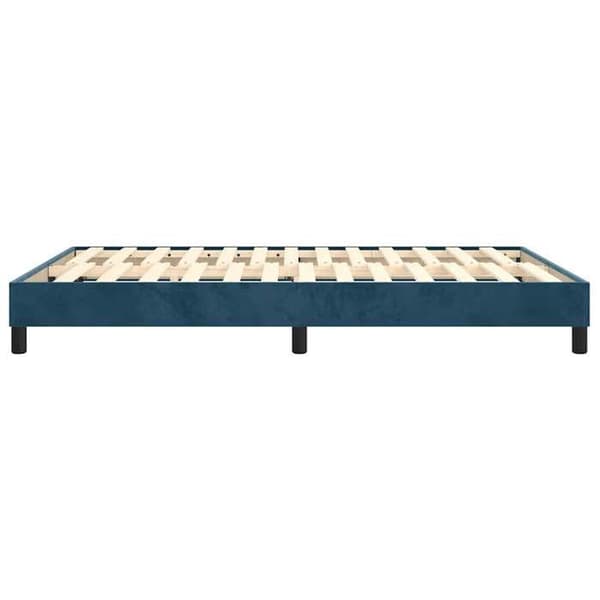 Maison Exclusive - Sängram med mörkblå lameller 140x190 cm sammet