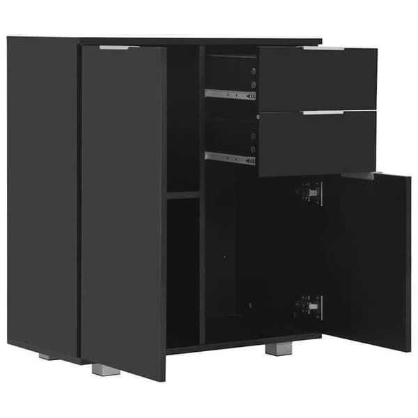 Buffet - Maison Exclusive - Blank sort - 71x35x80 cm - 2 døre 2 skuffer Svart