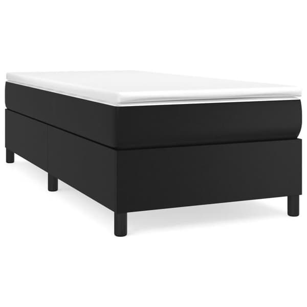 Maison Exclusive - Sengebund med sorte lameller 100x200 cm i kunstlæder