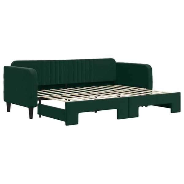 Maison Exclusive - Sovesofa med udtræk uden madras mørkegrøn 80x200 cm