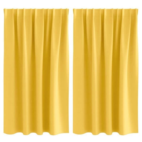 Mörkläggningsgardin - EXKLUSIV HEM - Med ringar - Senapsgul - Polyester - 2-pack Senap gul