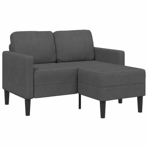 Maison Exclusive - 2-sitssoffa med L-formad divan i mörkgrå 125 cm linne