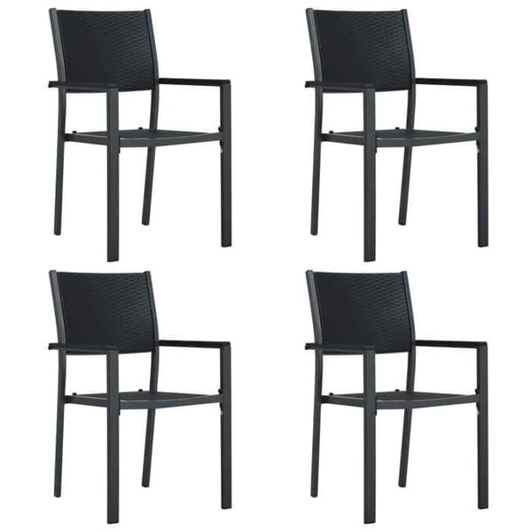 Maison Exclusive - 5 osan musta puutarhakalustesarja