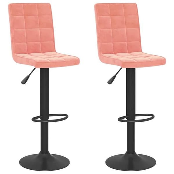 Maison Exclusive - Barstolar set om 2 rosa sammet