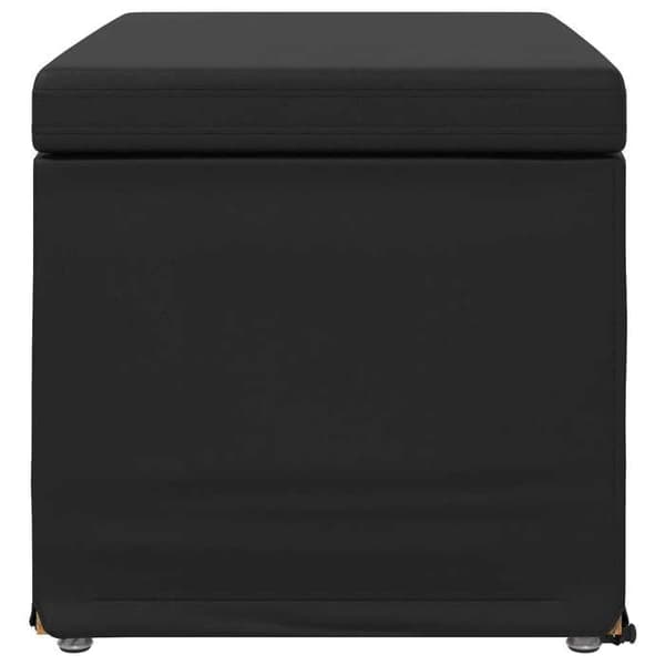 Taburet uden ryg - EKSKLUSIV HUS - 61 x 41 x 40 cm - Sort - Træ - Blød pude Svart