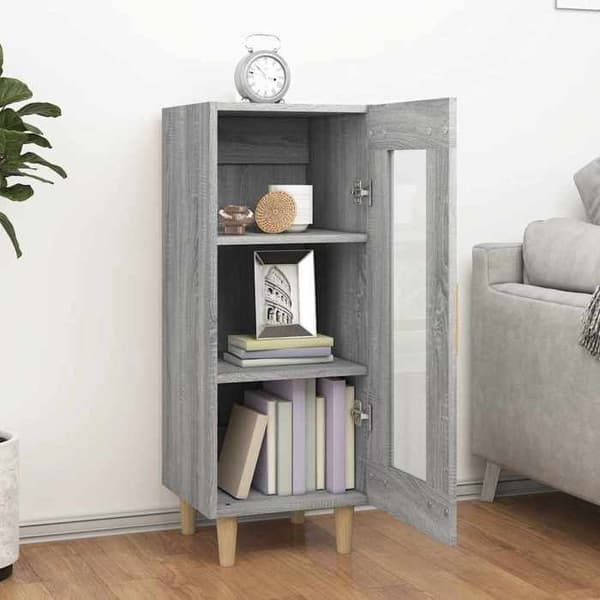 Maison Exclusive - Buffet Sonoma grå 34,5x34x90 cm Ingenjörsträ
