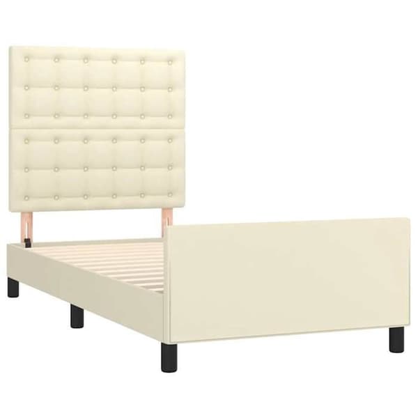 Maison Exclusive - Sengestel uden madras creme 90x200 cm kunstlæder Grädde