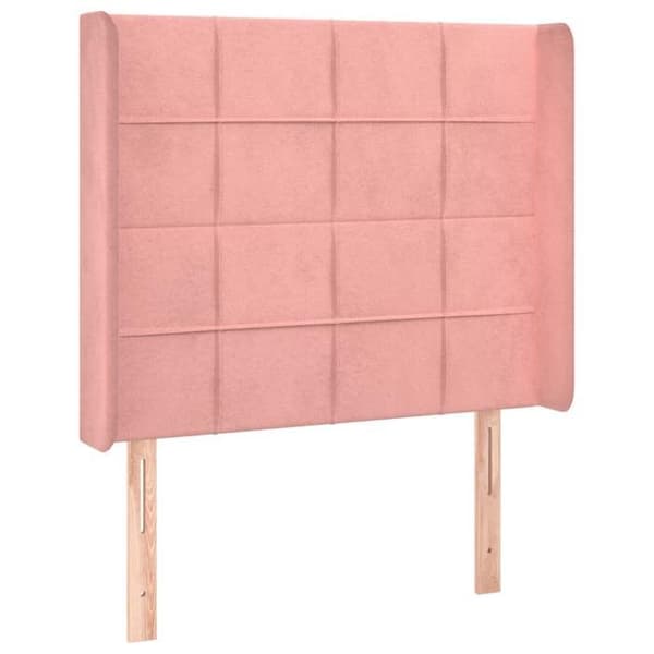 Maison Exclusive - Päätylevy korvilla Vaaleanpunainen 93x16x118/128 cm Sametti rosa