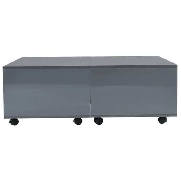 Soffbord - Exklusivt Hem - Utsträckbar på båda sidor - Blank finish - Grå 100x100x35 cm grå