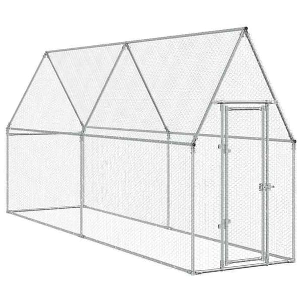 Maison Exclusive - Silverfärgad hönsgård 100x100x190 cm galvaniserat stål Silver