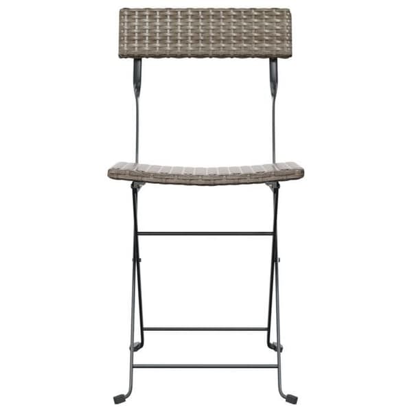 Maison Exclusive - 8 dele grå polyrotin og stål klapstole