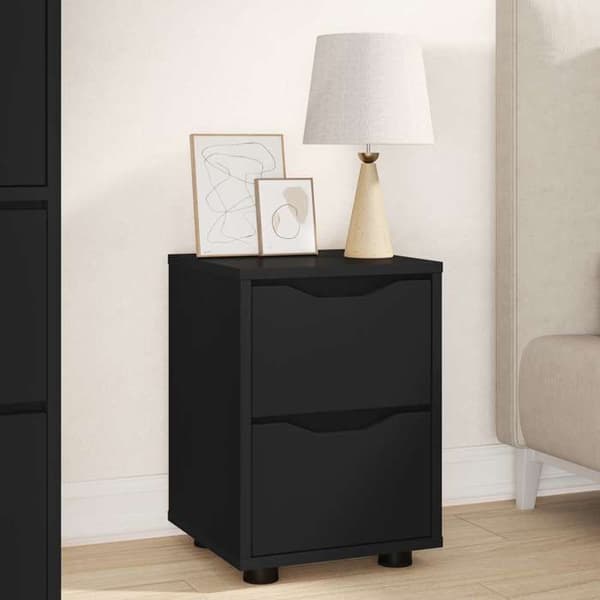 Maison Exclusive - Natborde 2 stk Sort 30,5 x 30 x 43 cm Ingeniørtræ