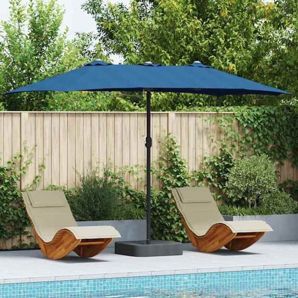 Maison Exclusive - Trädgårdsparasol 385 x 209 x 244 cm Polyester och Stål Azur