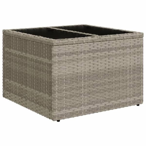 Maison Exclusive - Trädgårdsmöbler 9 delar med ljusgrå kuddar i flätad resin