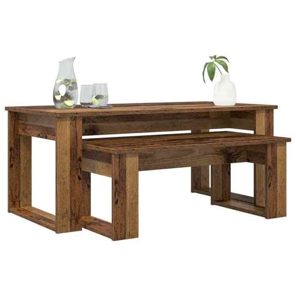Bord - EKSKLUSIV HUS - Sæt med 2 dele - Ingeniørtræ - Rektangulær 100x50x42 cm - Moderne