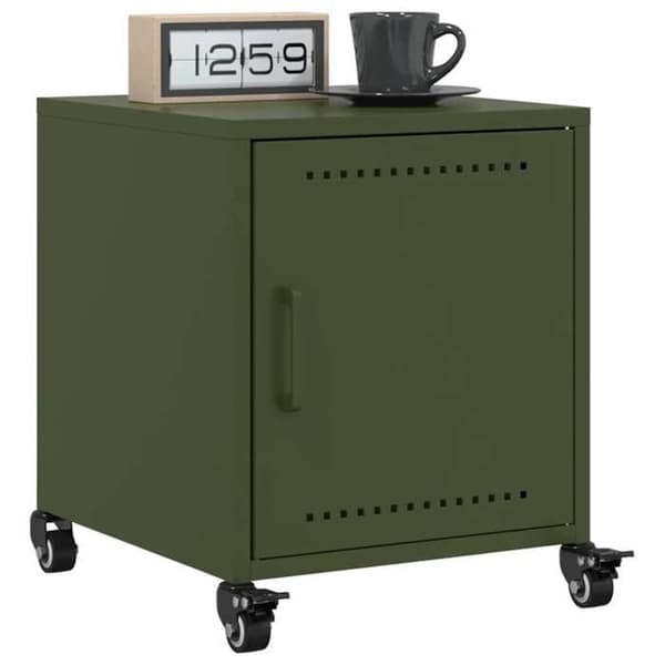 Maison Exclusive - Sängbord 2 st olivgrön 36x39x43,5 cm stål