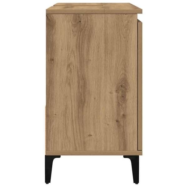 Maison Exclusive - Vaskeskab i egetræ, håndlavet 65x33x60 cm, ingeniørtræ