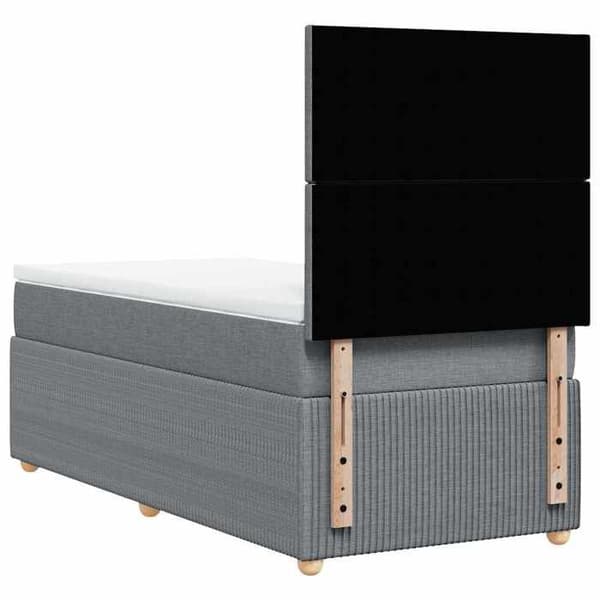 Maison Exclusive - Seng med lameller og madras Grå lys 100x200cm Stof