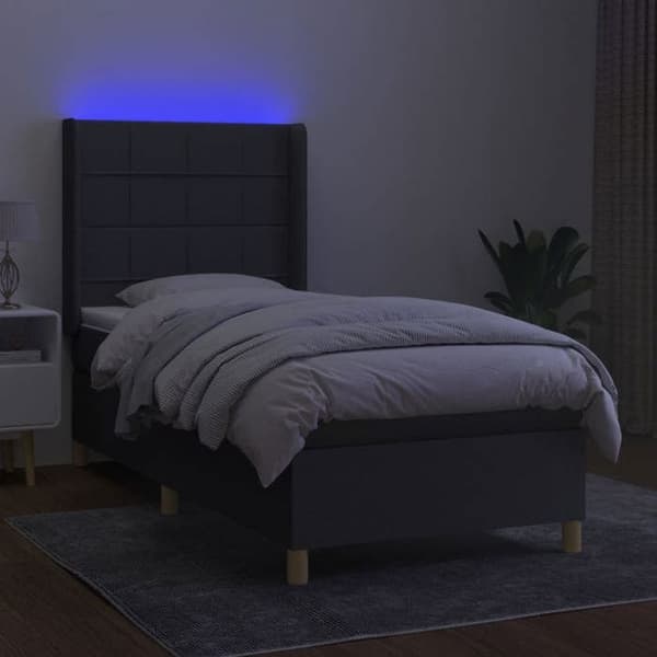 Maison Exclusive - Sängyn sälepohja LED Harmaa 90x190cm Kangas