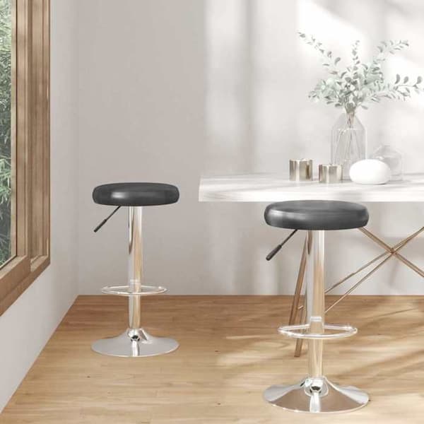 Maison Exclusive - Barstolar set om 2 svart konstläder