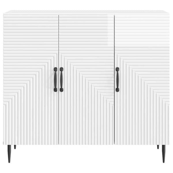 Maison Exclusive - Hvid glans buffet 89 x 34,5 x 80 cm Ingeniørtræ Vit