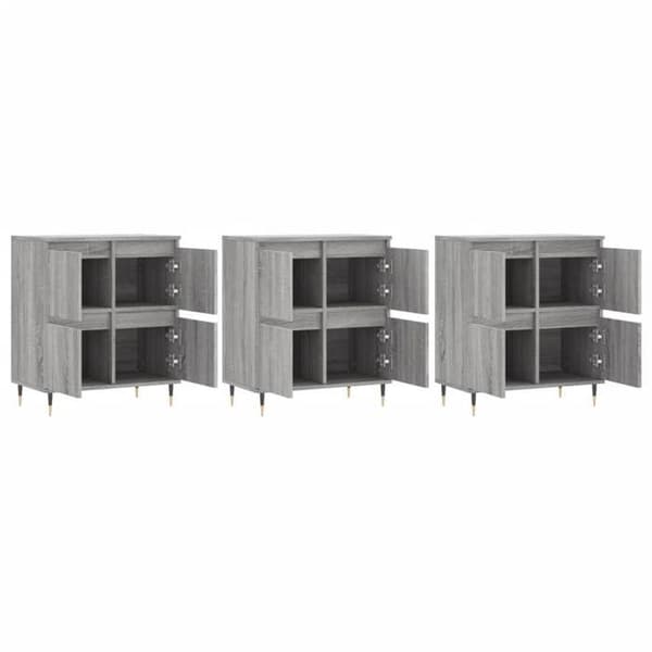 Maison Exclusive - 3 kpl Sonoma harmaa insinööripuusta valmistettu buffet Sonoma grå