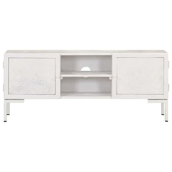 Maison Exclusive - TV-möbel Vit 115x30x46 cm Massivt mangoträ Vit