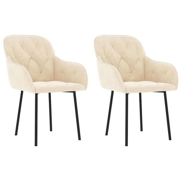 Maison Exclusive - Matstolar set om 2 Creme Sammet