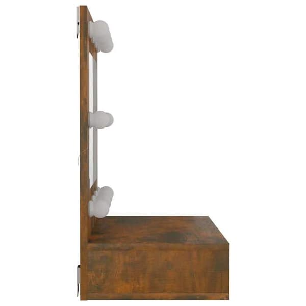 Maison Exclusive - Spejlskab med LED Røget eg 60x31,5x62 cm