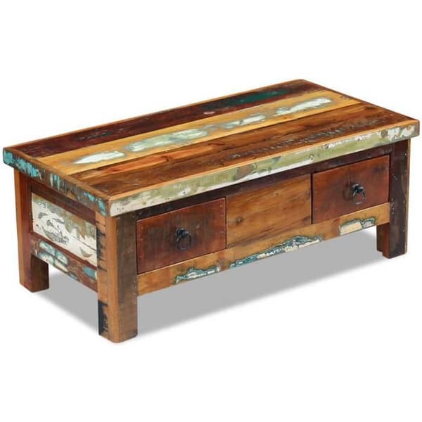 Maison Exclusive - Sofabord med skuffer Genbrugstræ 90x45x35 cm