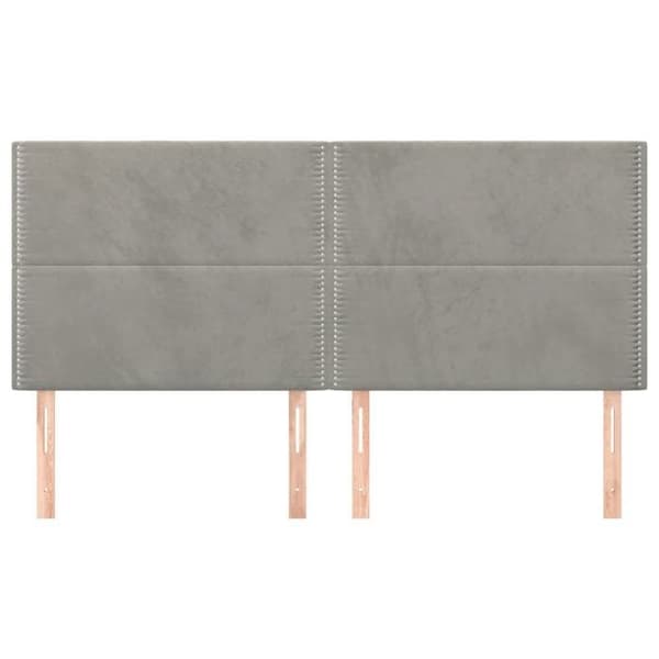 Maison Exclusive - Vaaleanharmaa pääty 200x5x118/128 cm Sametti Ljusgrått