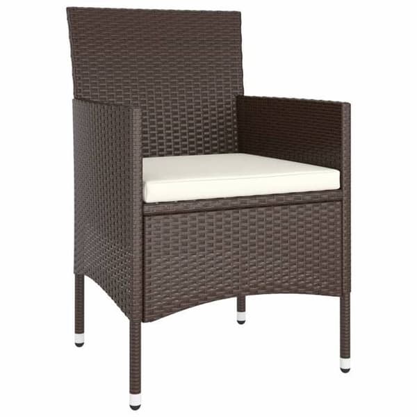 Maison Exclusive - Trädgårdsbistro-set 5 delar polyrotin och härdat glas