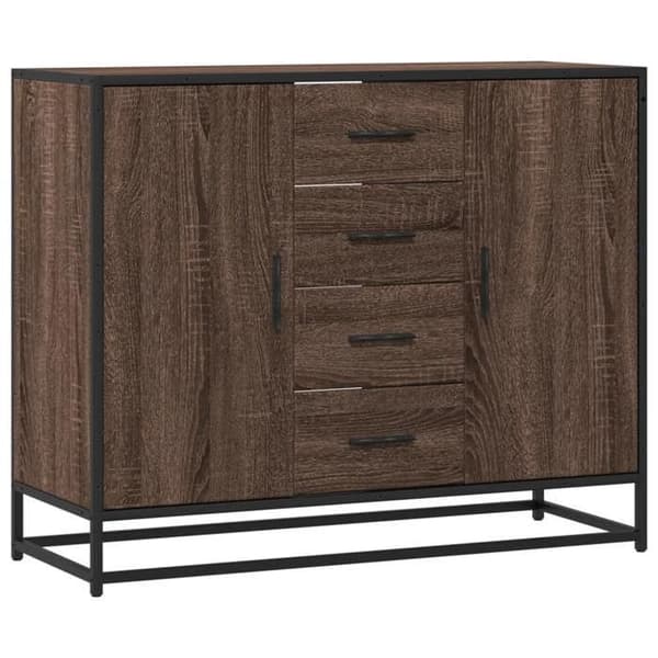 Maison Exclusive - Buffé ek brun 92x35x76 cm Ingenjörsträ Brun ek