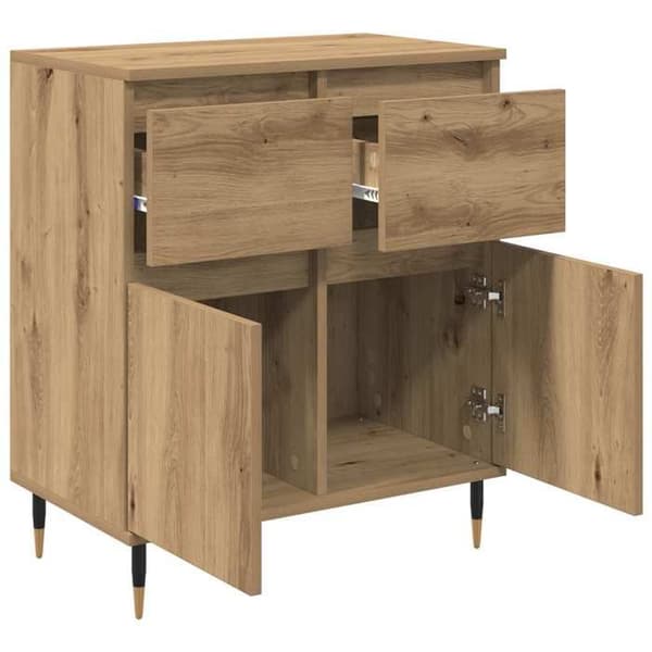 Buffé bas - EXKLUSIVT HUS - 60 x 35 x 70 cm - Ingenjörsträ - Järnfötter - Nutida stil