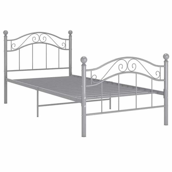 Maison Exclusive - Sängram utan madrass grå metall 100x200 cm