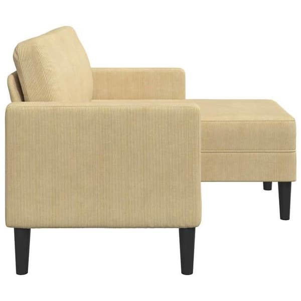 Maison Exclusive - 2-sits soffa med L-formad chaise longue i grön-grå 125 cm lin