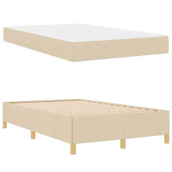 Maison Exclusive - Vuodekehys Kermansävy 120 x 190 cm kangas Grädde