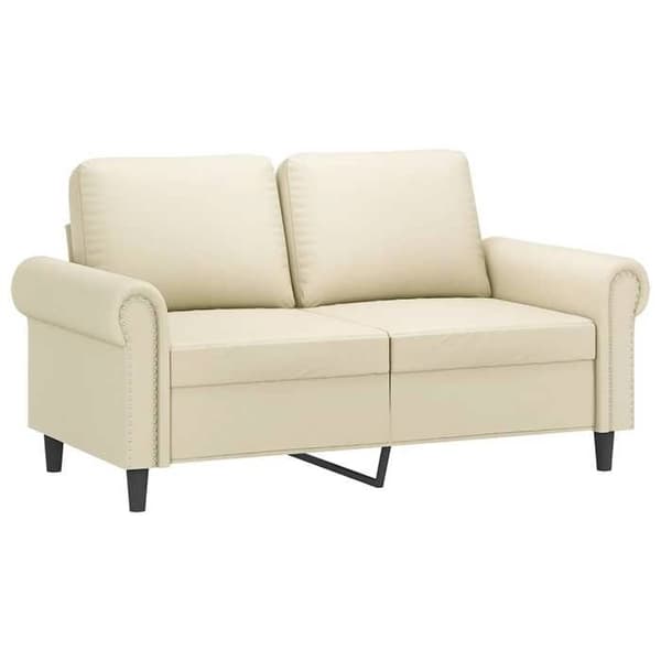 Maison Exclusive - Soffa 2-sits Creme 120 cm Syntetläder Grädde