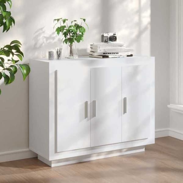 Maison Exclusive - Hvidt buffet 92x35x75 cm ingeniørtræ Vit