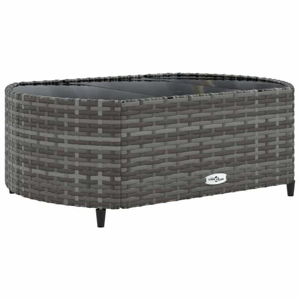 Maison Exclusive - Trädgårdsmöbler 5 delar med grå kuddar i flätad resin