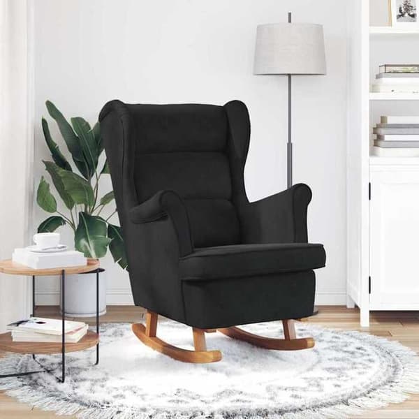 Maison Exclusive - Musta keinutuoli 92 x 71 x 100 cm Vaneri