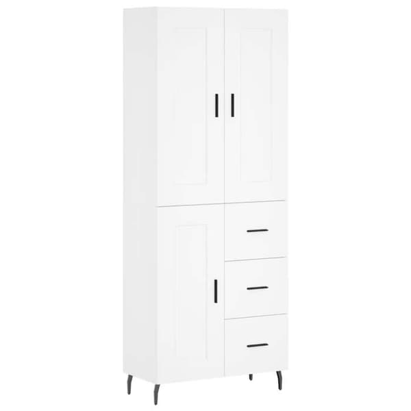 Maison Exclusive - Buffé hög Vit 69,5x34x180 cm Ingenjörsträ Vit