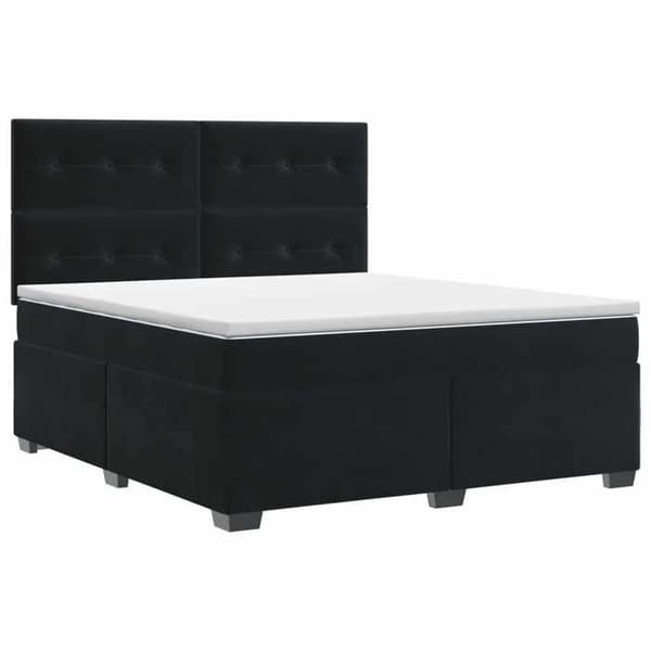 Maison Exclusive - Boxspring-sänky mustalla patjalla 160 x 200 cm Sametti