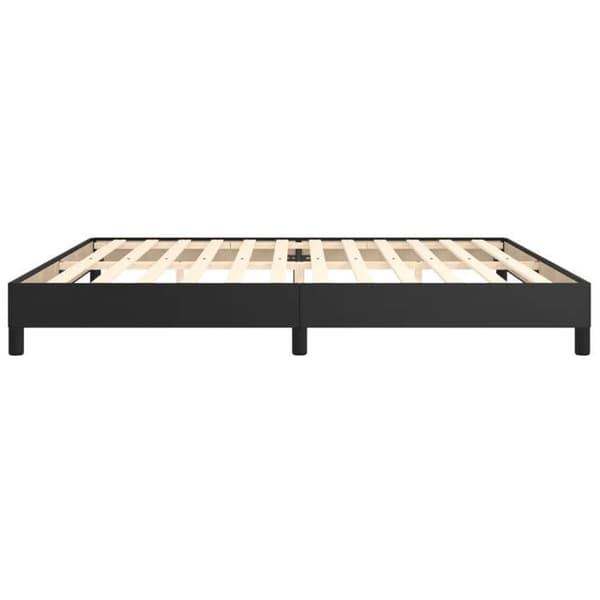 Maison Exclusive - Sengebund med sorte lameller 200x200 cm i kunstlæder