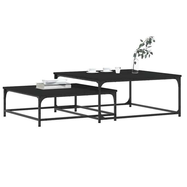 Maison Exclusive - 2 stk. sorte stueborde i ingeniørtræ