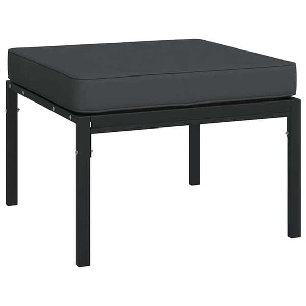 Havestol - EKSKLUSIV HUS - 60×60×35 cm (sæt af 2) - Malet stål - Polstret pude - Modulær Grå