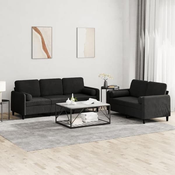 Maison Exclusive - Sæt af 2 sofaer med sorte velourpuder
